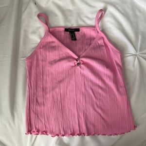 forever 21 pink tank/ cami with buttons